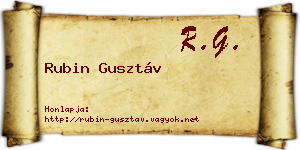 Rubin Gusztáv névjegykártya